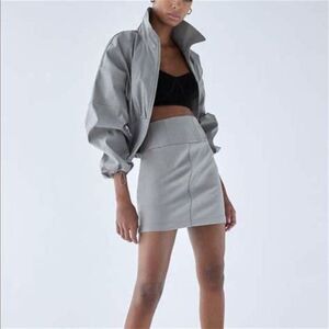 Zara faux leather mini skirt, zip up back, lined, size XS